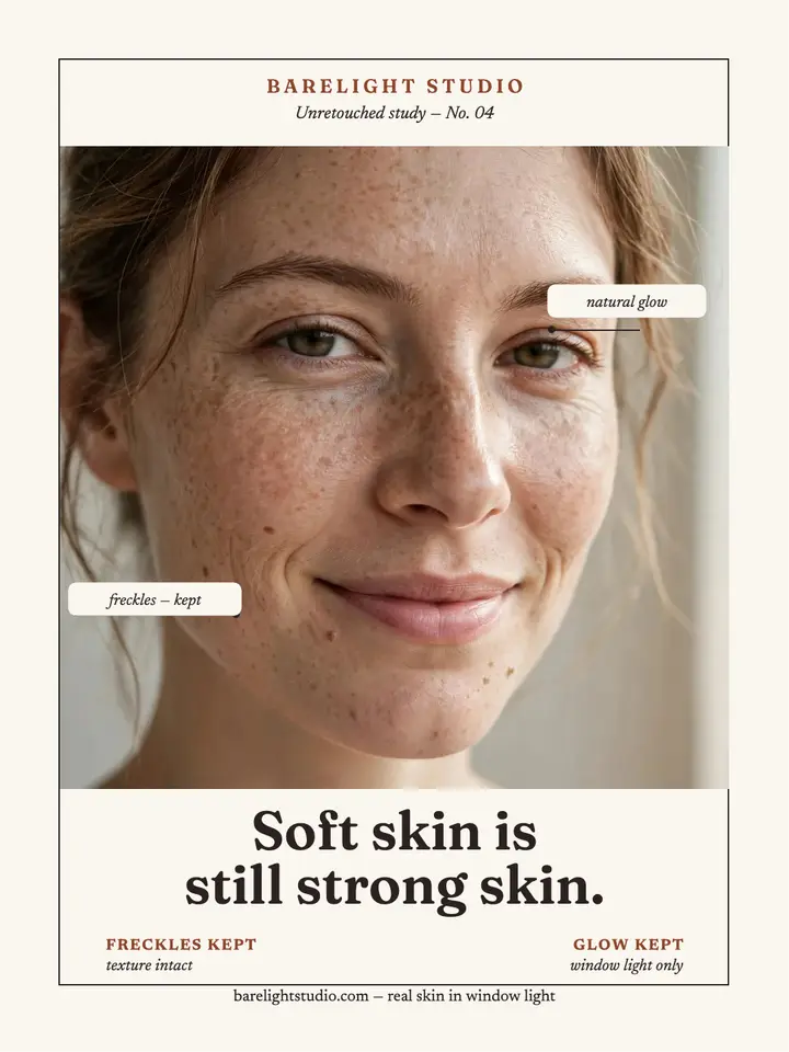 Barelight Studio honest skin quote portrait template