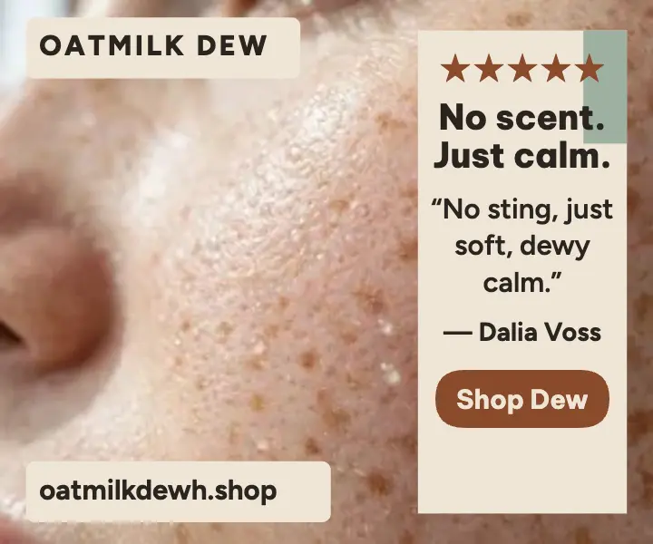 Oatmilk Dew honest skin review ad: moisturizer review ad template