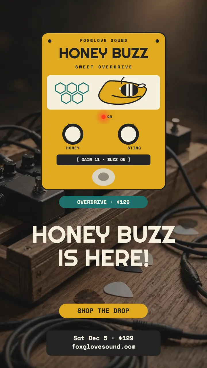 Honey Buzz pedal launch story template