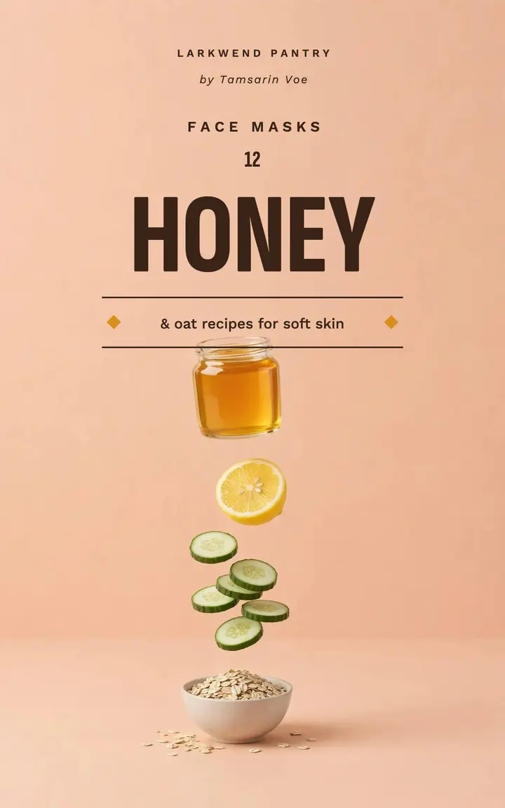 Honey and oat face mask recipes ebook cover template