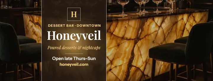 Honeyveil Dessert Bar backlit onyx cover template