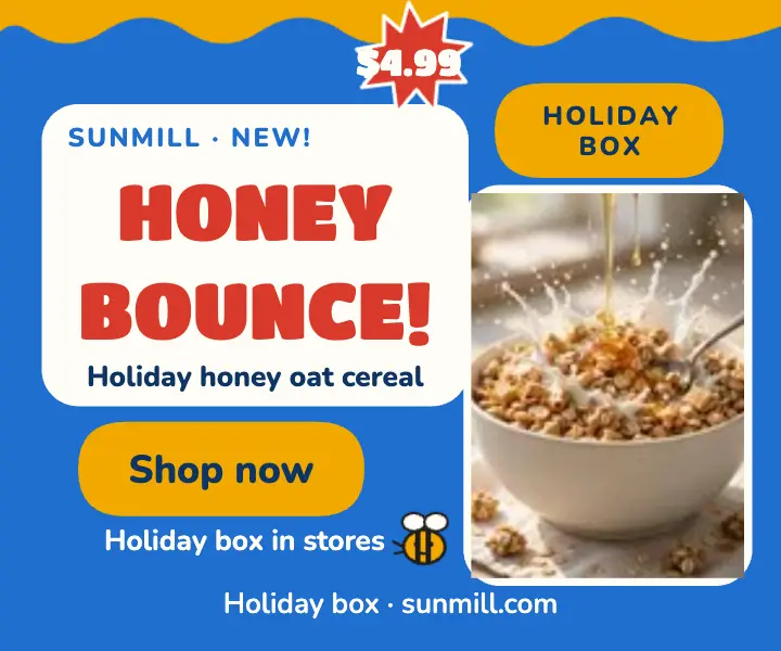 Honeybounce holiday cereal medium ad template