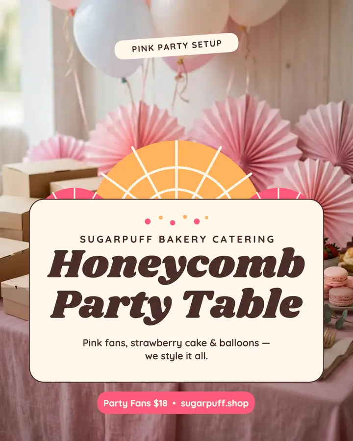 Sugarpuff honeycomb party table post template