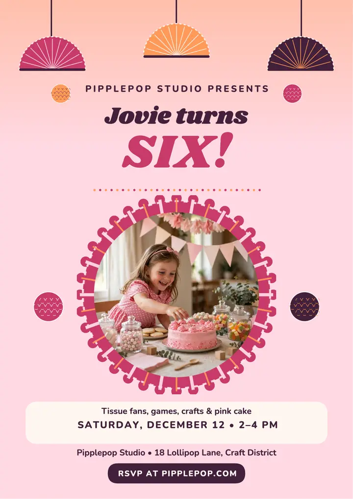Jovie's honeycomb craft birthday flyer template