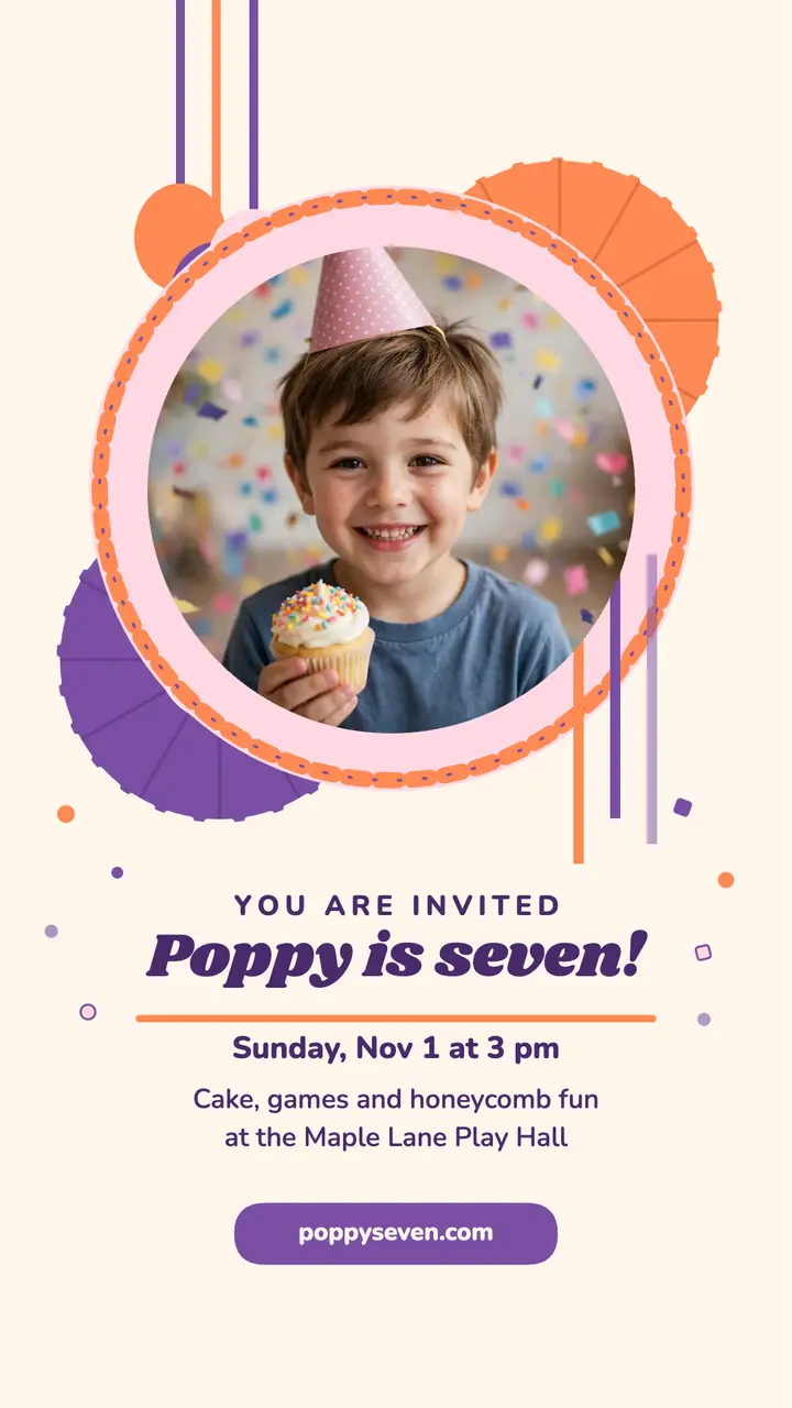 Poppy honeycomb birthday party story template