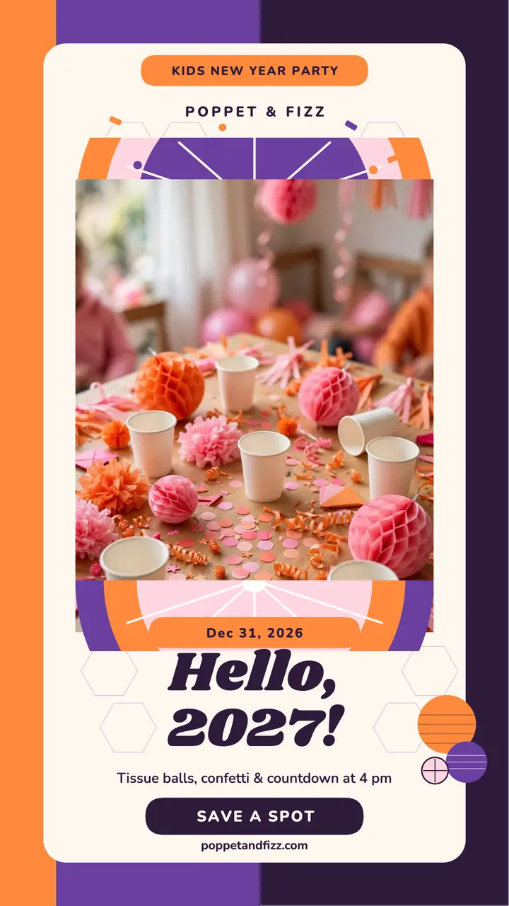 Poppet and Fizz New Year party story template