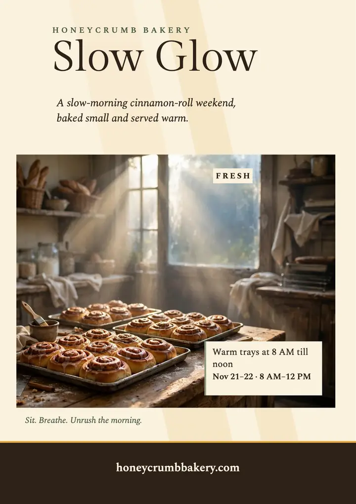 Honeycrumb slow morning flyer template