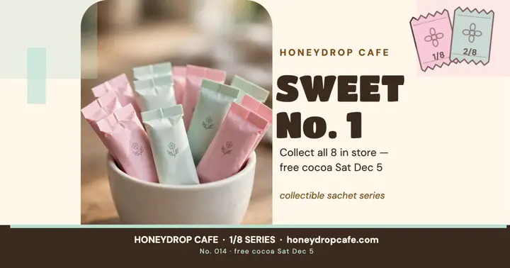 Honeydrop sugar packet series post template