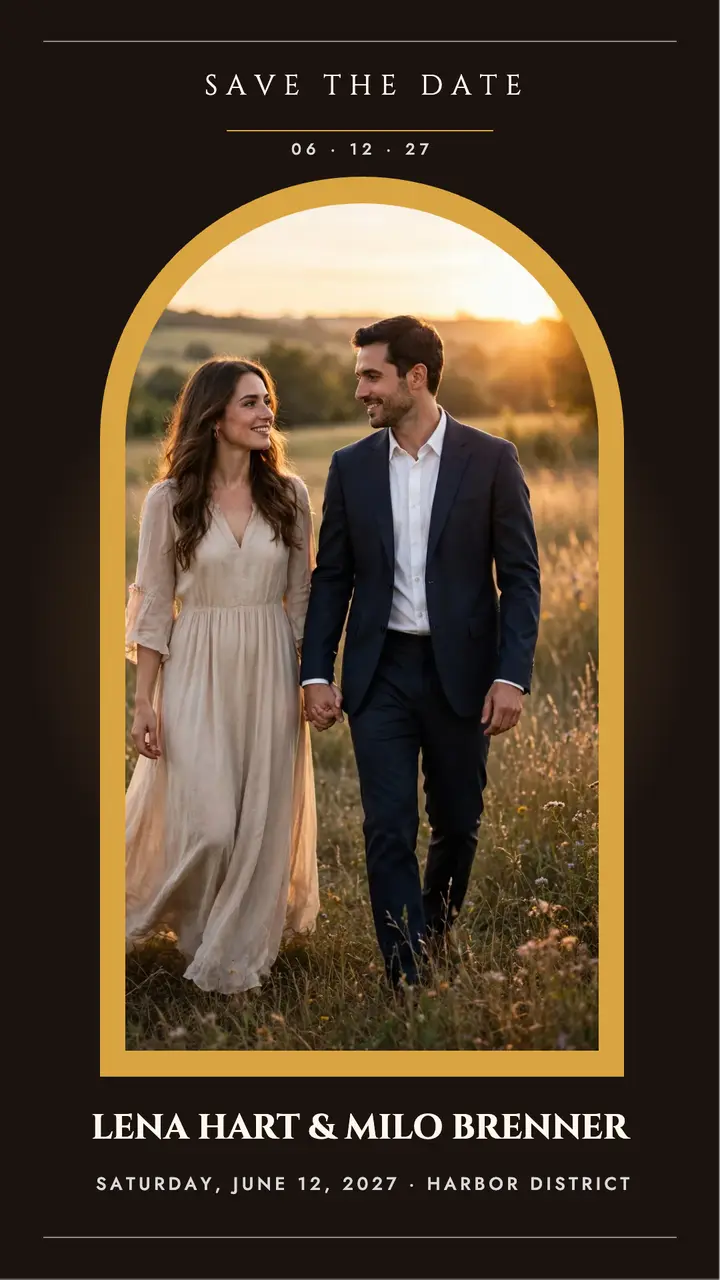 Lena Hart and Milo Brenner honey save the date: save the date story template