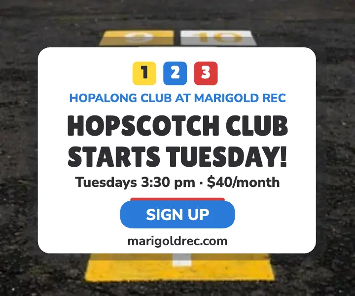 Hopalong hopscotch club ad template