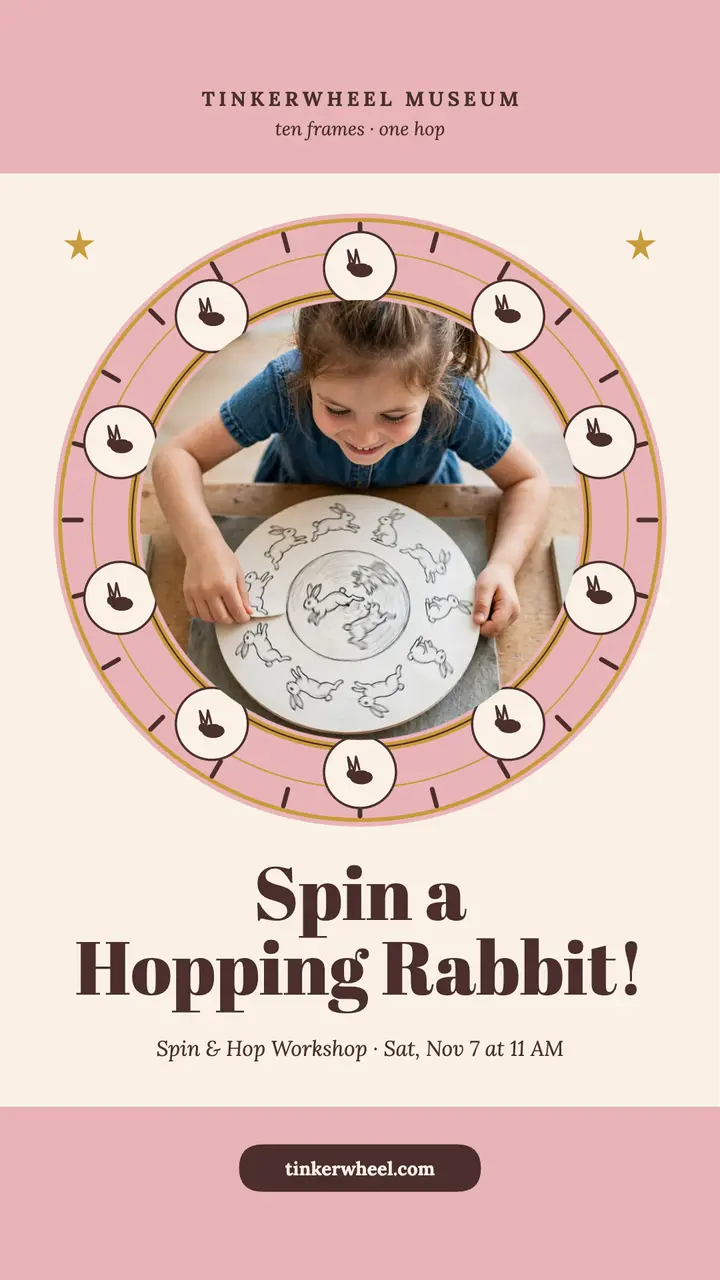 Spin a hopping rabbit zoetrope story template