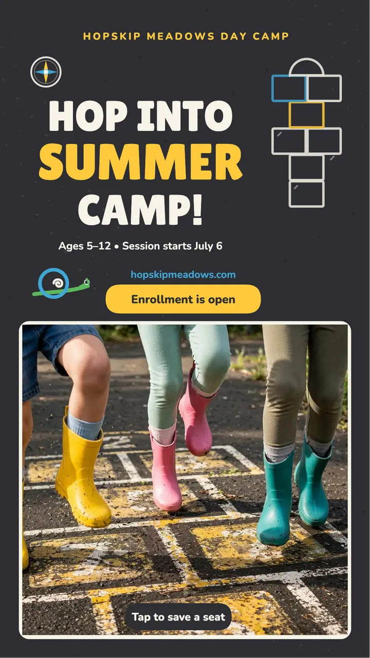 Hopskip Meadows summer camp story template
