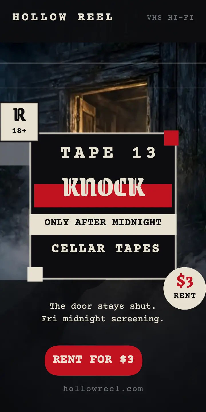 Hollow Reel Cellar Tapes doorway rental ad template