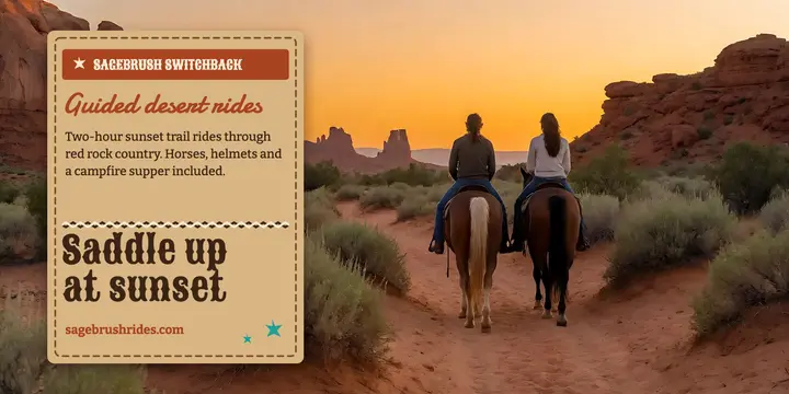 Sagebrush Switchback sunset rides post template