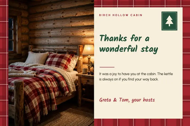 Host thank-you postcard template