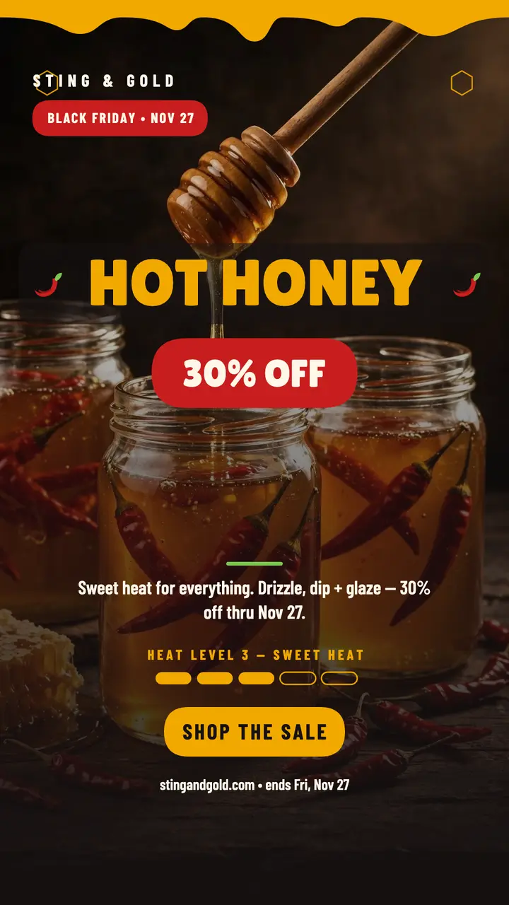 Sting and Gold Black Friday hot honey story template