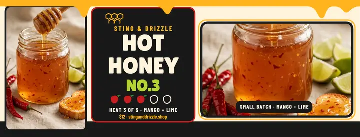 Sting and Drizzle hot honey cover template