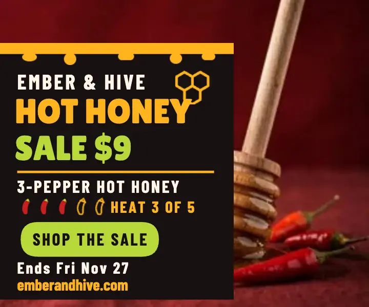 Ember and Hive hot honey sale ad template