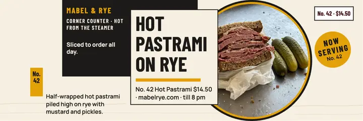 Mabel and Rye hot pastrami header template