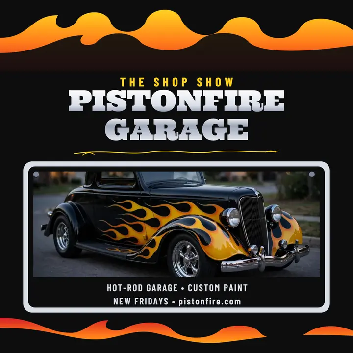 Pistonfire Garage hot-rod podcast cover template