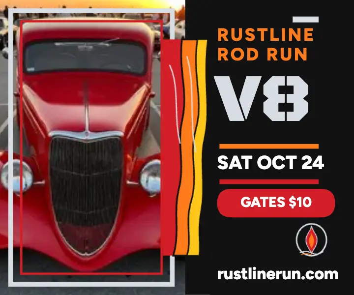 Rustline Rod Run hot rod meet ad template