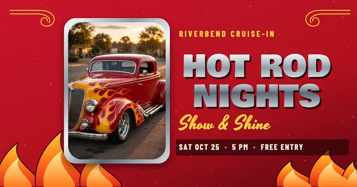Hot Rod Nights car show post: hot rod car show facebook post template