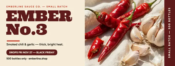 Emberline hot sauce drop cover template