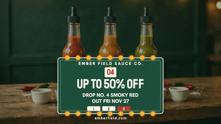 Ember Field hot sauce drop scoreboard thumbnail template