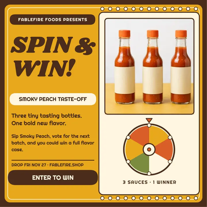 Fablefire Smoky Peach giveaway post template
