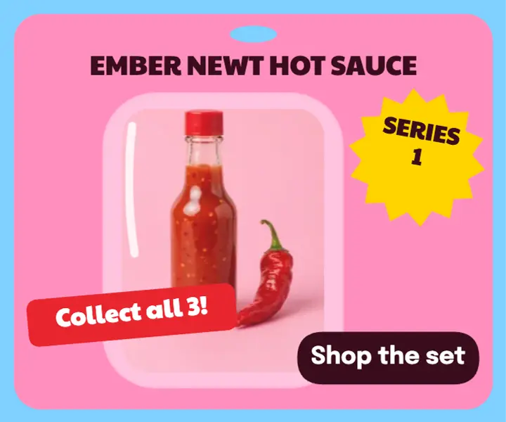 Ember Newt hot sauce minis ad template