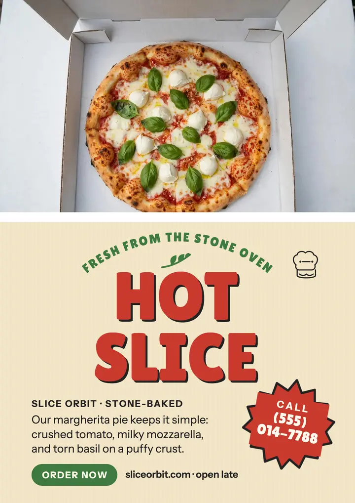 Slice Orbit hot slice box flyer template