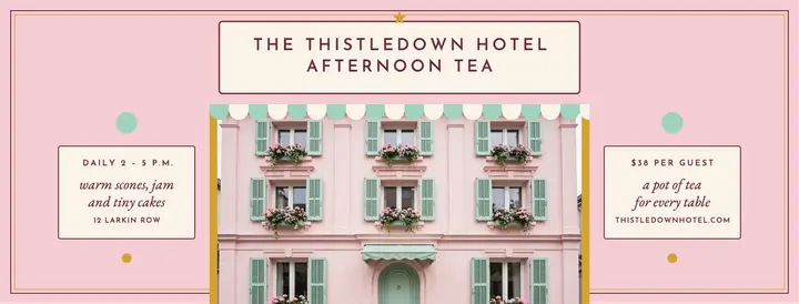 Thistledown Hotel afternoon tea cover template