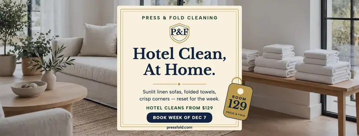 Press and Fold hotel cleaning cover template