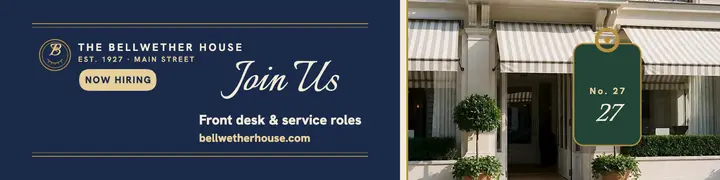 Bellwether House hiring banner template