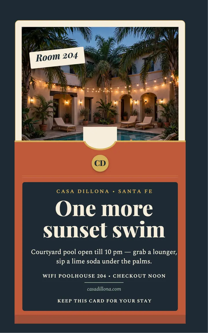 Casa Dillona pool key sleeve ebook cover template