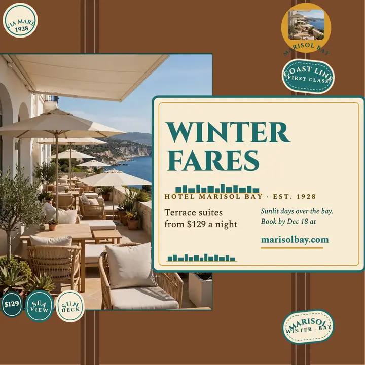 Hotel Marisol Bay trunk labels post template