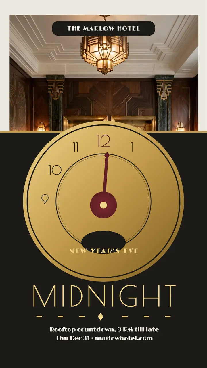 Marlow Hotel rooftop countdown dial story template