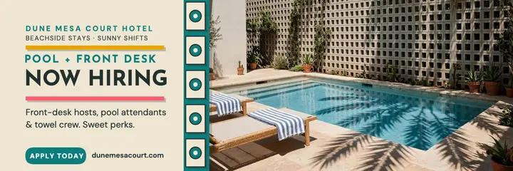 Dune Mesa Court hotel pool crew hiring header template