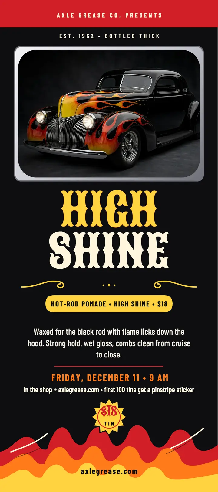 Axle Grease hot-rod pomade drop card template