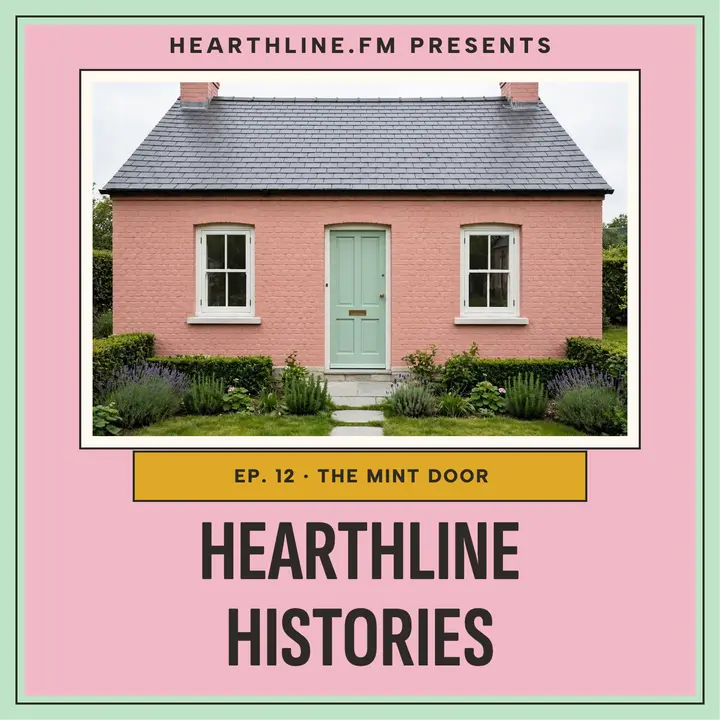 Hearthline Histories pastel podcast cover: house history podcast cover template