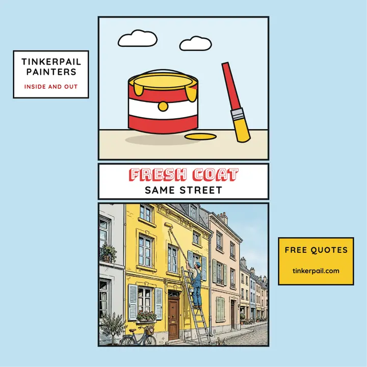 Tinkerpail Painters fresh coat comic post, ligne claire template