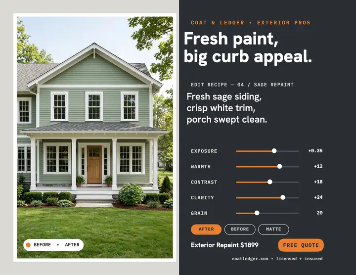 Sage house repaint edit recipe flyer template