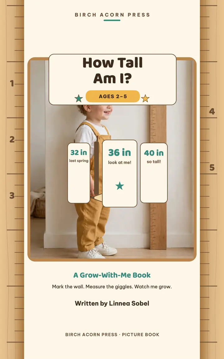 How Tall Am I grow with me book cover template