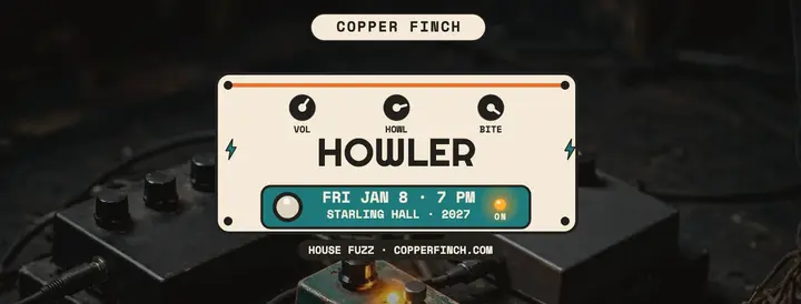 Copper Finch Howler Box demo cover: pedal demo night cover template