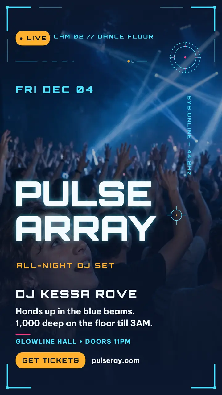 Pulse Array club night story, HUD template
