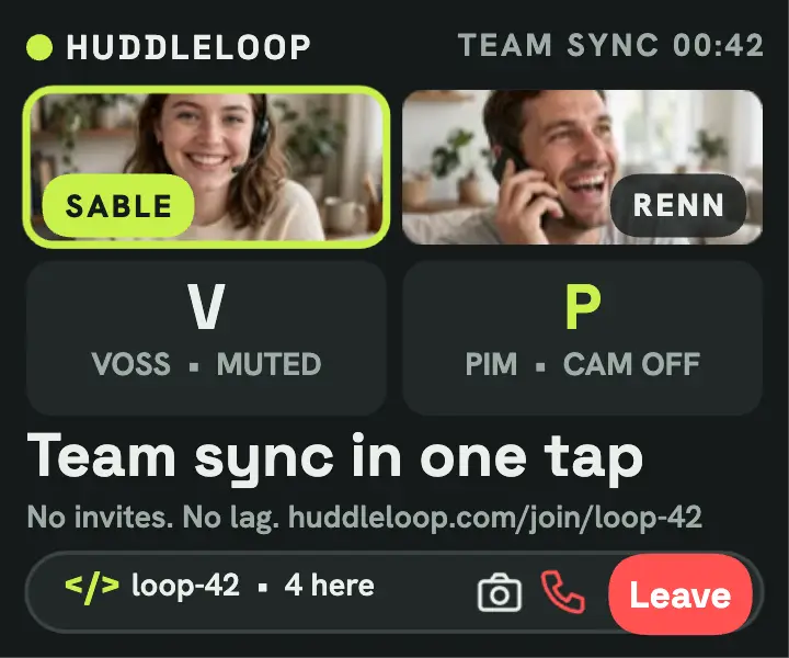 Huddleloop team sync video ad template