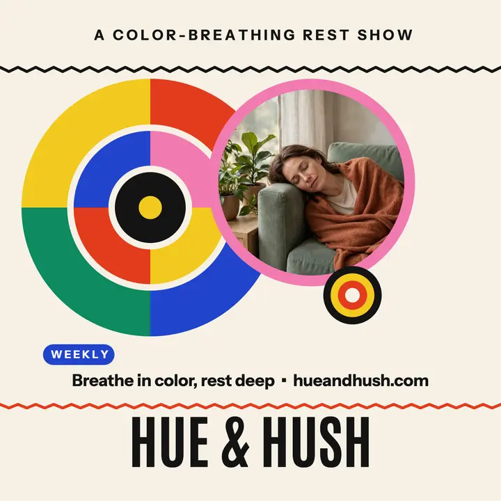Hue and Hush color rest podcast cover: wellness podcast cover template
