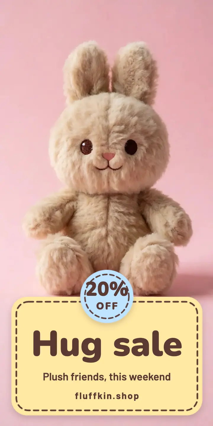Fluffkin hug sale half-page ad template