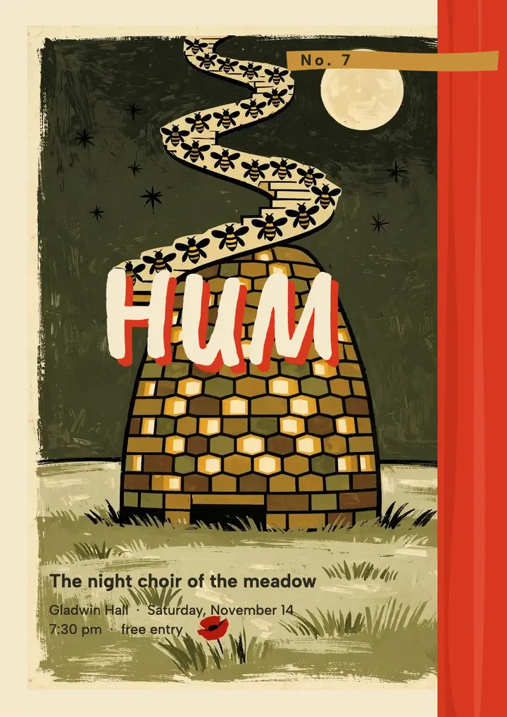 Gladwin Hall night choir flyer, Polish poster style template