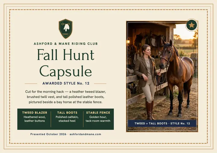 Fall Hunt Capsule riding club certificate: riding club certificate template